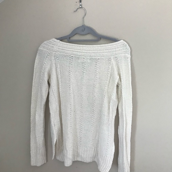 white scoop neck sweater - Picture 3 of 4